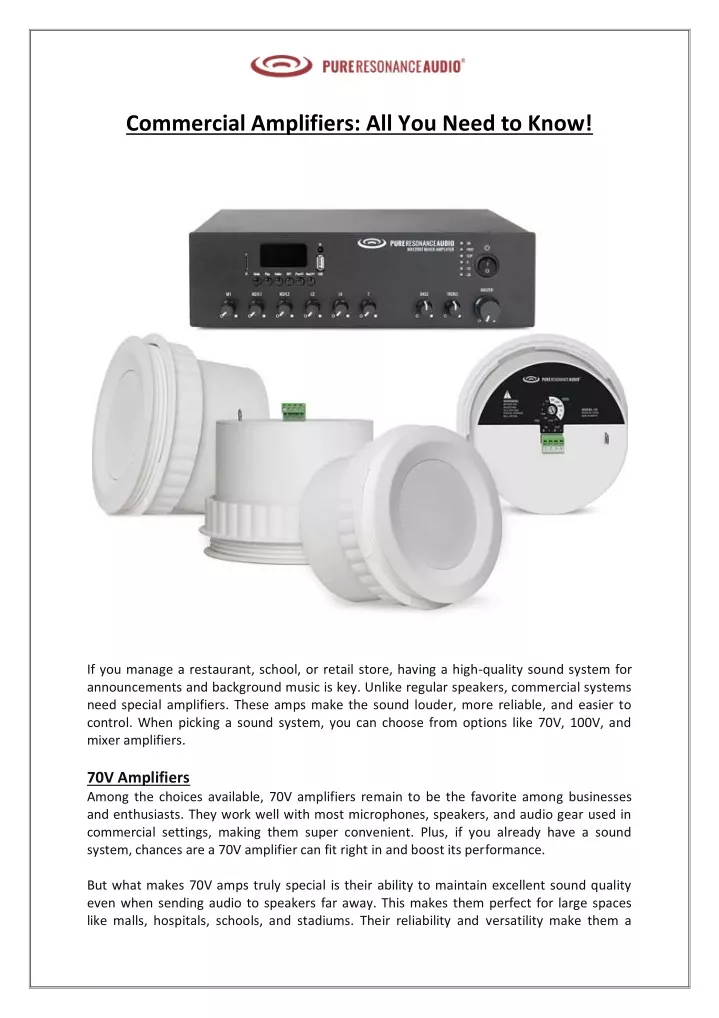 commercial amplifiers all you need to know