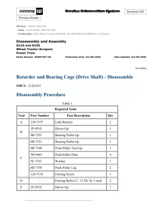 Caterpillar Cat 623G Wheel Tractor (Prefix DBC) Service Repair Manual (DBC00001 and up)