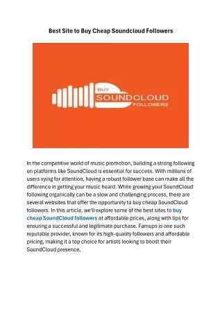 Best Site to Buy Cheap Soundcloud Followers