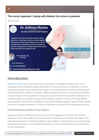 Complications of Diabetic Foot Ulcers: Acknowledgn the Sign