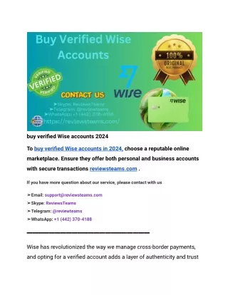 buy verified Wise accounts 2024