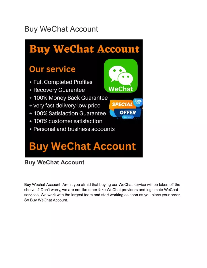 buy wechat account