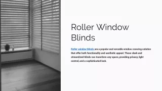 Roller Window Blinds