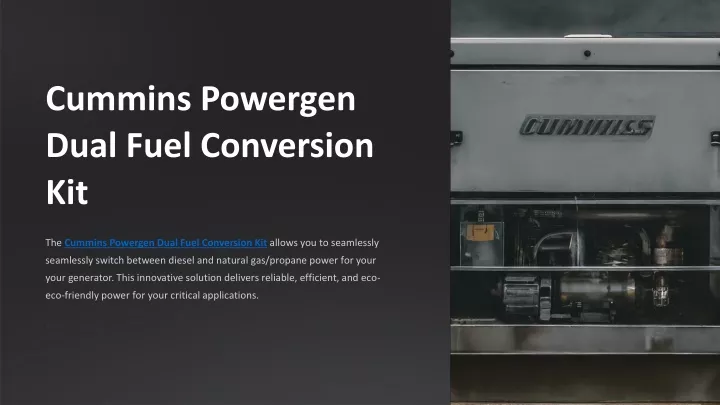 cummins powergen dual fuel conversion kit