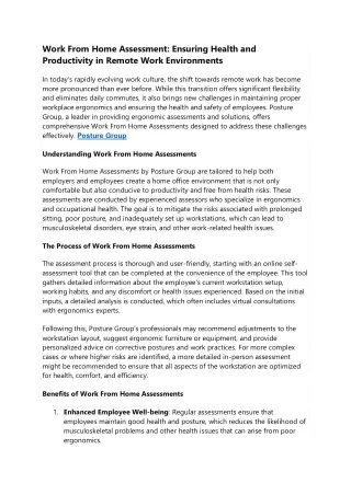 Home Worker Risk Assessment Template