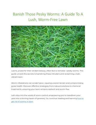 How to get rid of worms in lawn