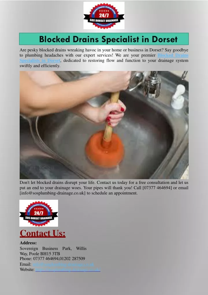 blocked drains specialist in dorset