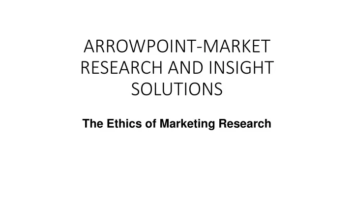 arrowpoint market research and insight solutions