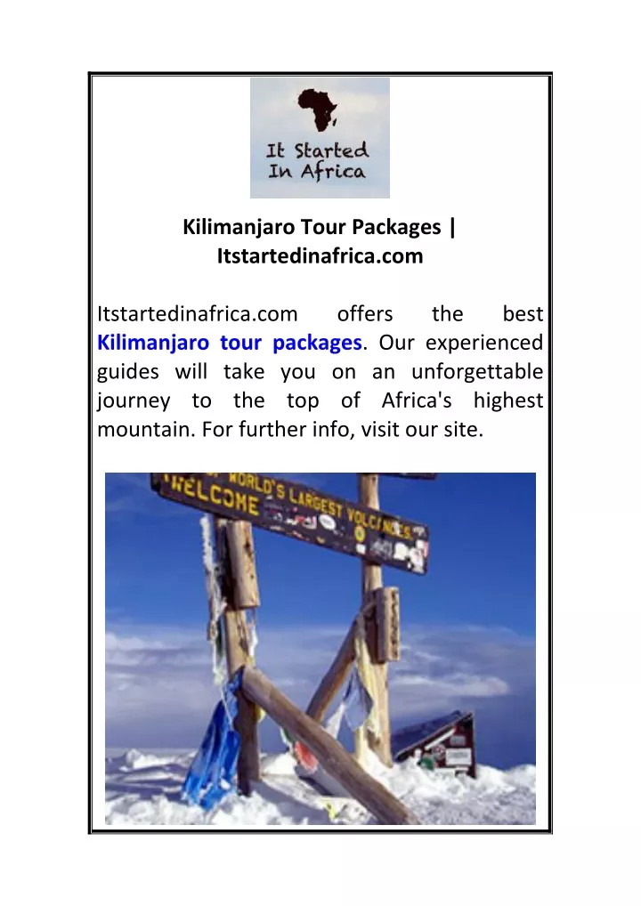 kilimanjaro tour packages itstartedinafrica com