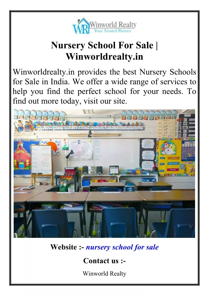 nursery school for sale winworldrealty in