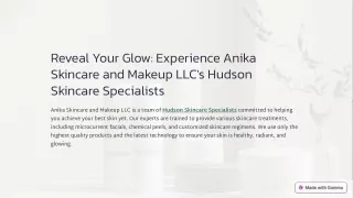 Reveal Your Glow Experience Anika Skincare and Makeup LLC's Hudson Skincare Specialists