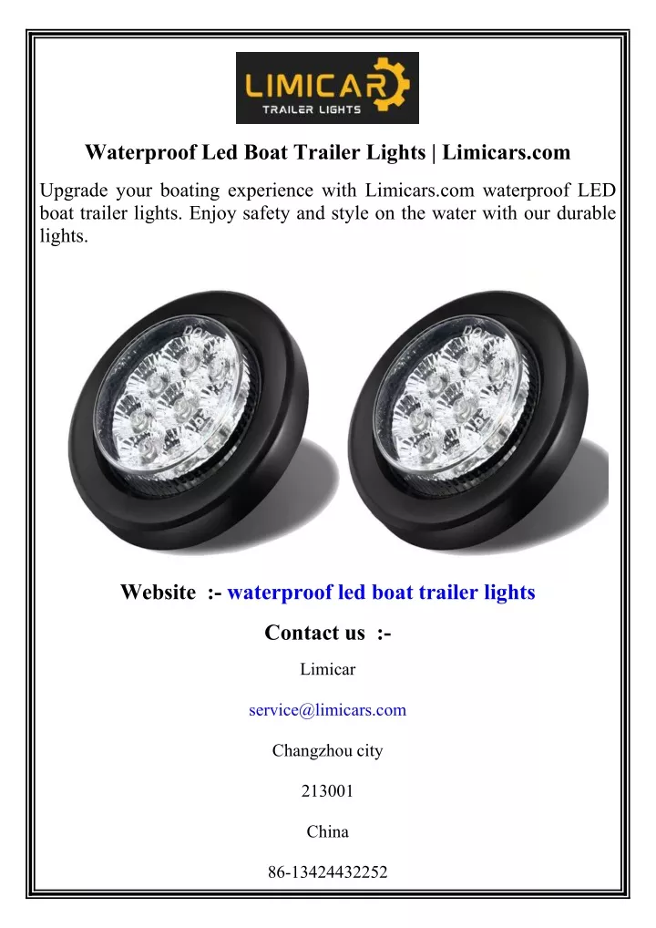 waterproof led boat trailer lights limicars com