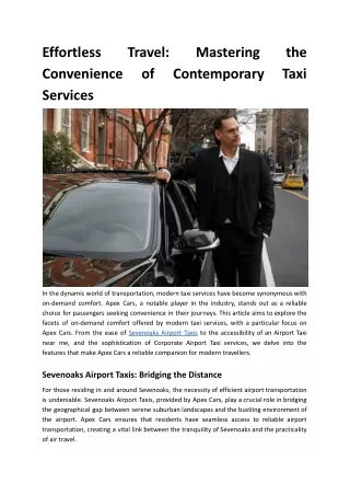 Effortless Travel_ Mastering the Convenience of Contemporary Taxi Services