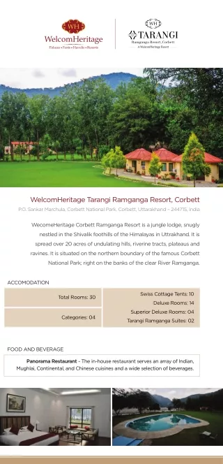 Luxury Resort in Jim Corbett | Family Hotel with Pool - WelcomHeritage Tarangi