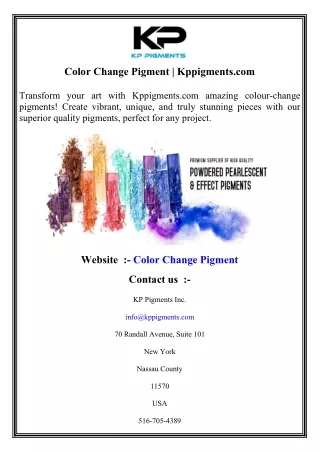 color change pigment kppigments com