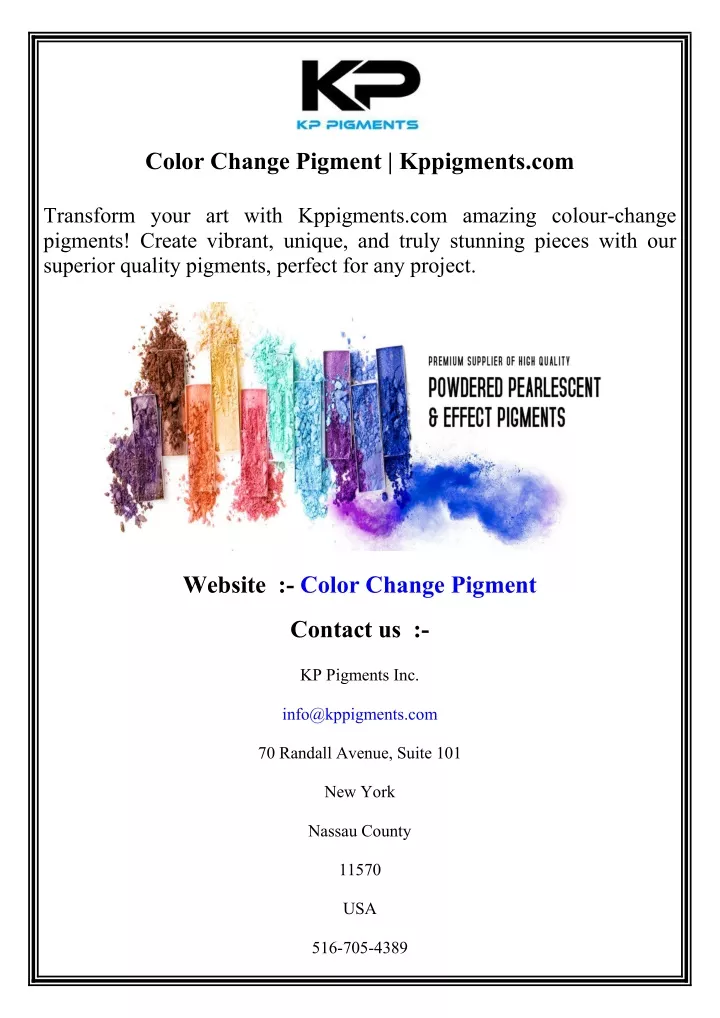 color change pigment kppigments com