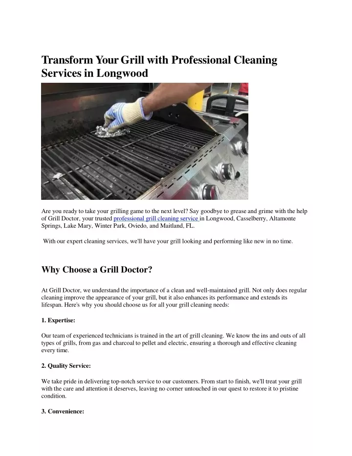 transform your grill with professional cleaning