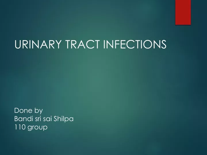 urinary tract infections done by bandi