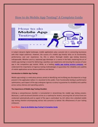 How to do Mobile App Testing? A Complete Guide