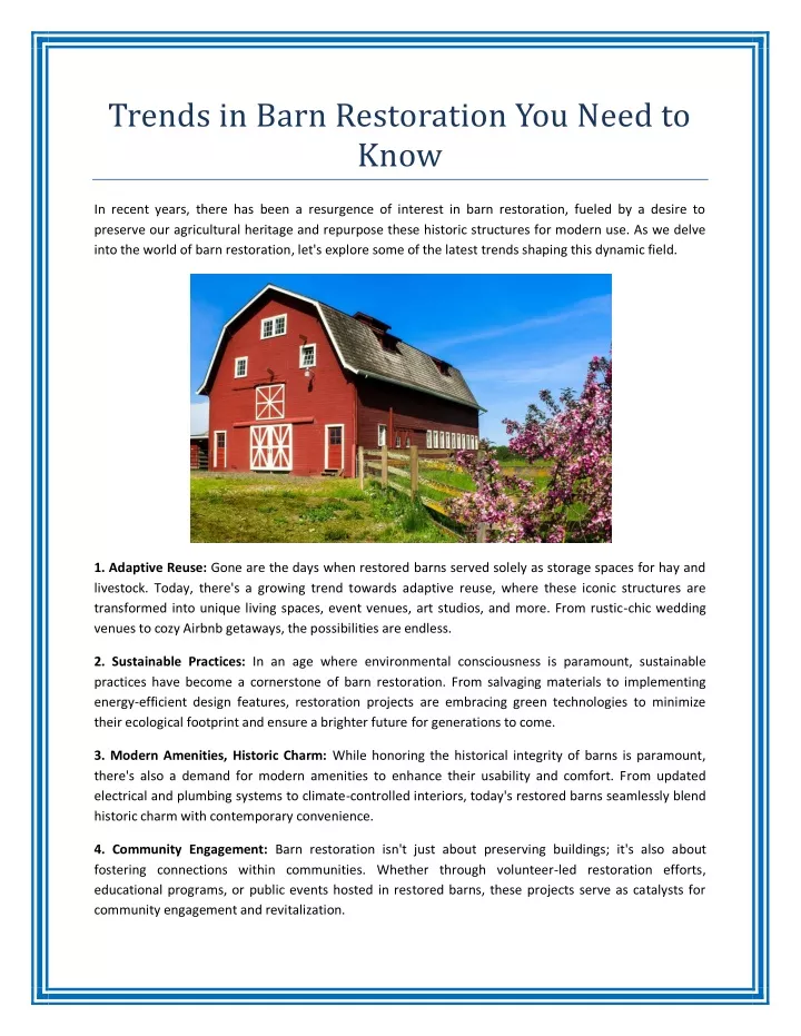 trends in barn restoration you need to know