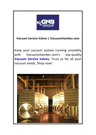 Vacuum Service Valves | Vacuumchamber.com