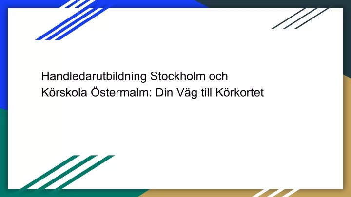 handledarutbildning stockholm och k rskola