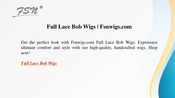 full lace bob wigs fsnwigs com