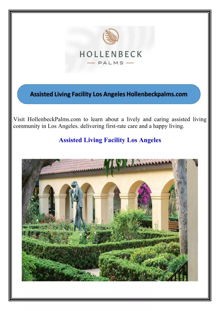 visit hollenbeckpalms com to learn about a lively