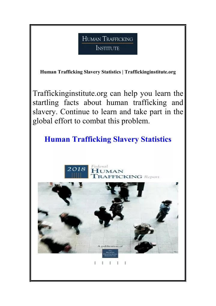human trafficking slavery statistics