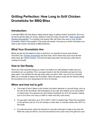 Grilling Perfection_ How Long to Grill Chicken Drumsticks for BBQ Bliss - Google Docs