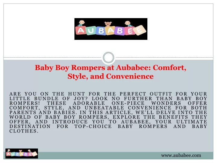 baby boy rompers at aubabee comfort style and convenience
