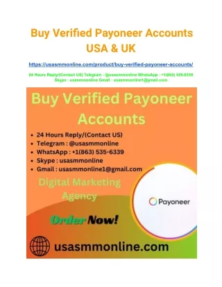 Buy Verified Payoneer Accounts USA & UK