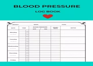 [PDF] DOWNLOAD  Blood Pressure Log : This blood pressure log with