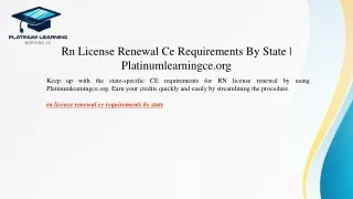 rn license renewal ce requirements by state