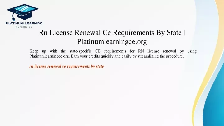 rn license renewal ce requirements by state
