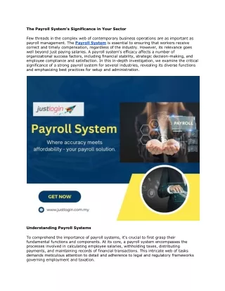 Simplifying Processes The Payroll System Essential Function