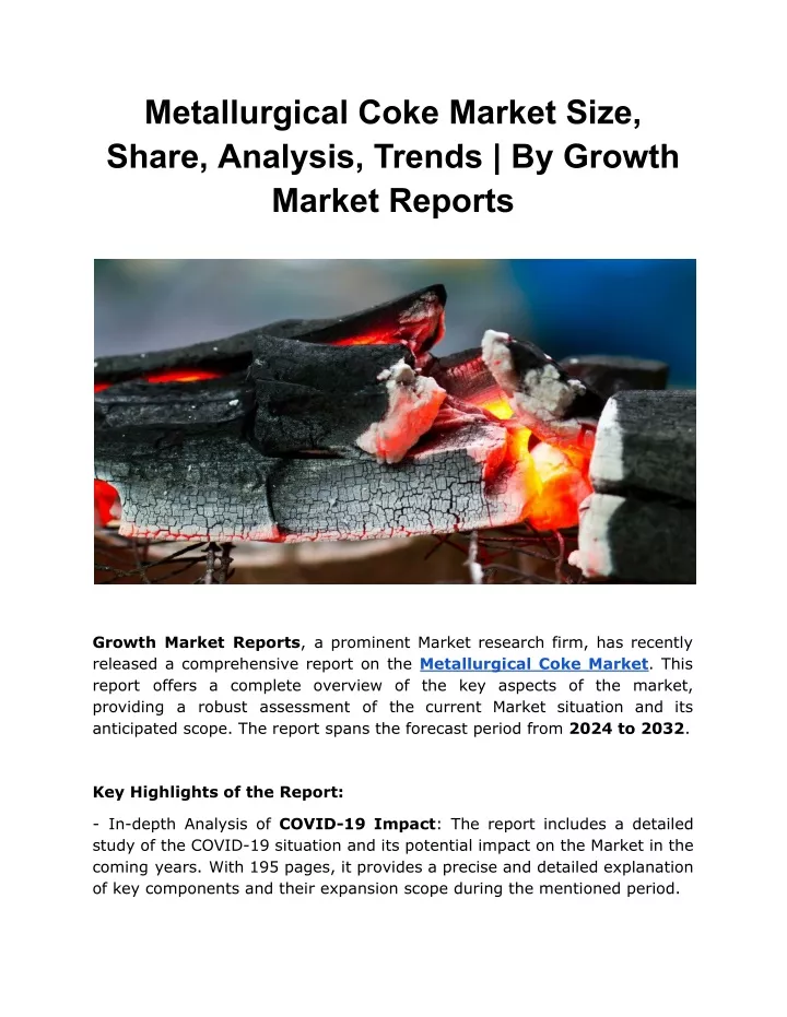 metallurgical coke market size share analysis