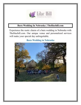 Barn Wedding In Nebraska  Thelilachill.com