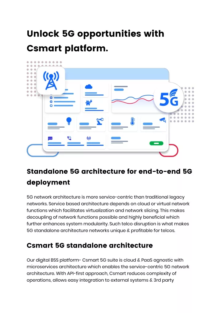 unlock 5g opportunities with csmart platform