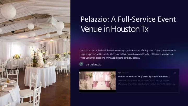 pelazzio a full service event venue in houston tx