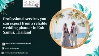 Professional services you can expect from a reliable wedding planner in Koh Samui, Thailand