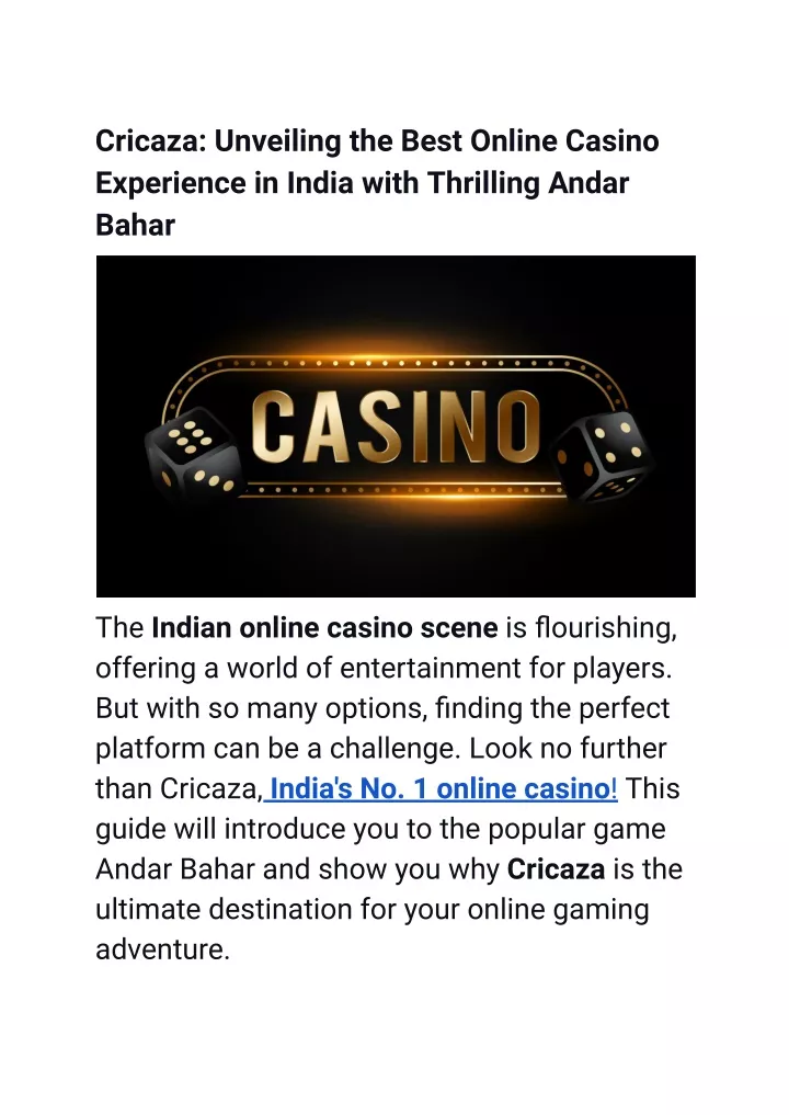 cricaza unveiling the best online casino