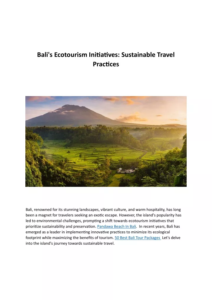 bali s ecotourism initiatives sustainable travel