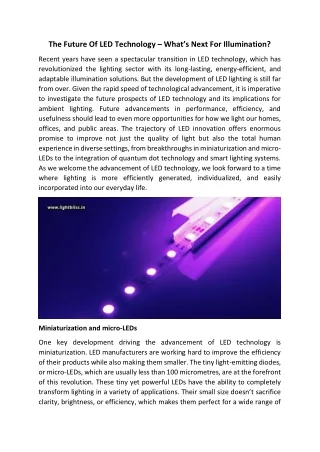 The Future Of LED Technology – What’s Next For Illumination