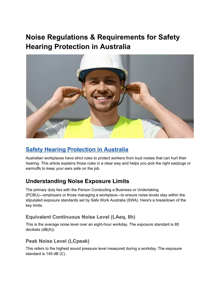 noise regulations requirements for safety hearing
