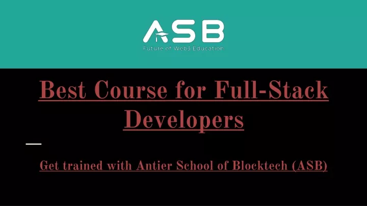 best course for full stack developers