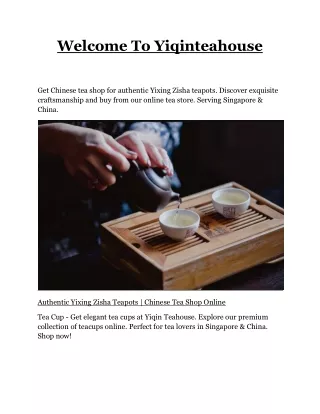 welcome to yiqinteahouse