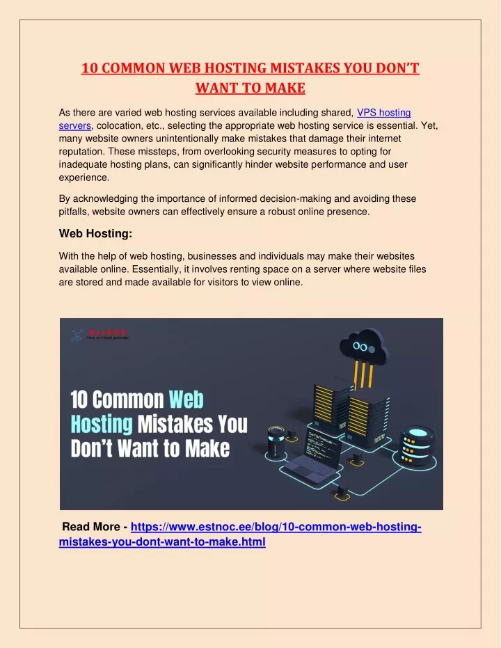 10 common web hosting mistakes you don t want