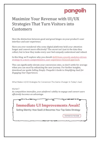Transforming Visitors into Customers with UI/UX Strategies