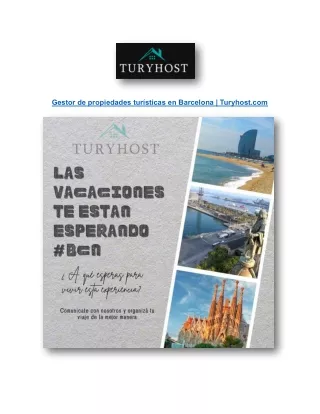 Gestor de propiedades turísticas en Barcelona | Turyhost.com